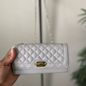 Elegant Gray Quilted Wallet Purse